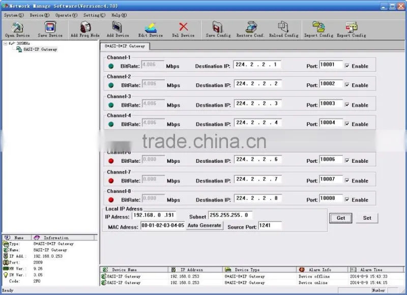 SC-2235 8*ASI to 8*MPTS IP Gateway/Digital IP Converter