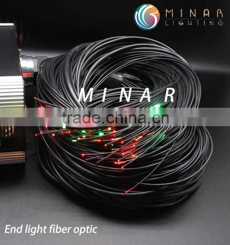 8mm plastic black jacket polymer end glow fiber optic cable in roll for swimming pool decorative light
