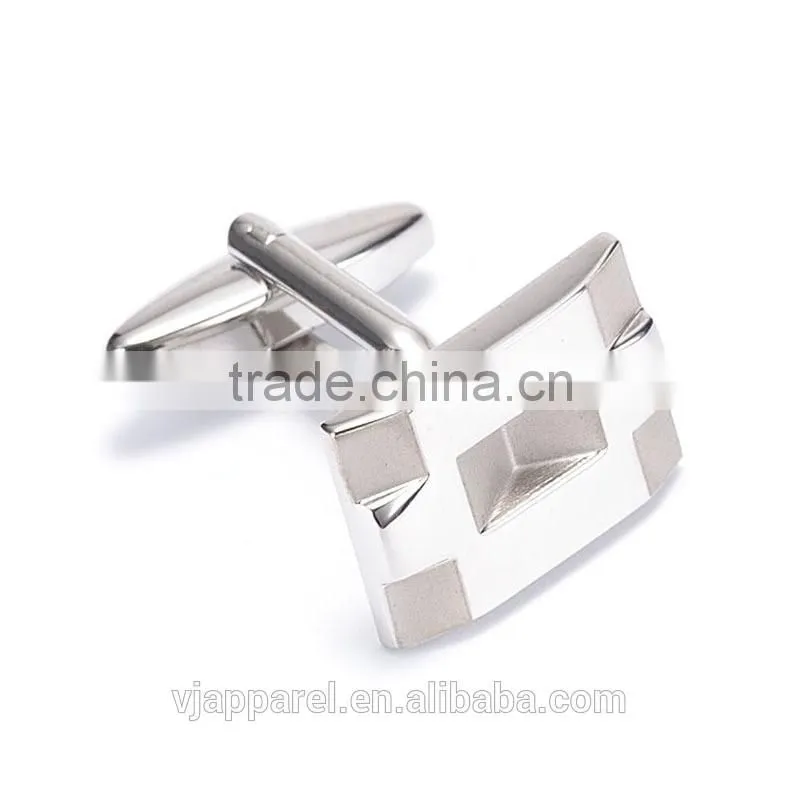 Laser Carved Rhodium Cufflinks
