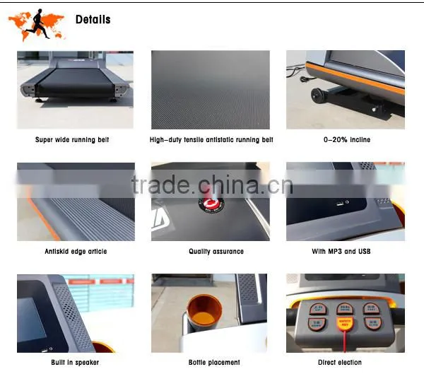 DC Motorized Semi-commercial treadmill with MP3