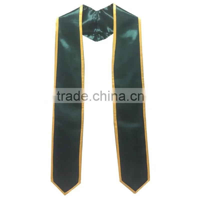 Wholesale plain graduation stole with trim