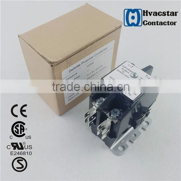 Refrigeration components 2 poles 40A 24VAC dp AC contactor for furnas squareD HCC type ac cotactor