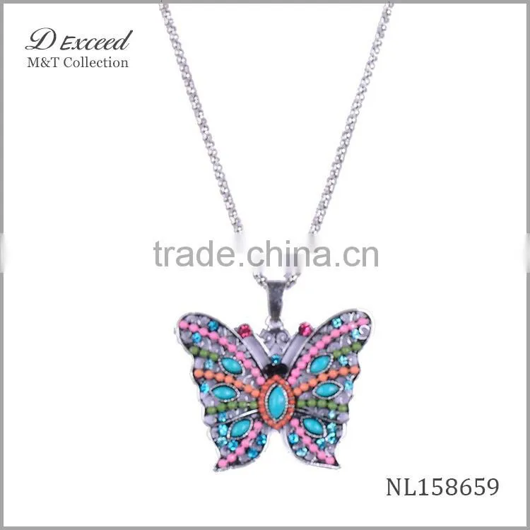 new fashion butterfly pendant necklace,floating pendant necklace
