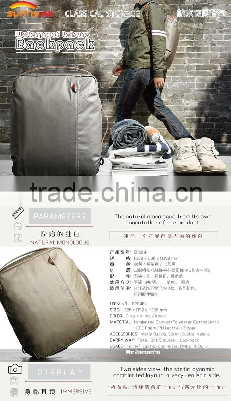 Wholesale Casual Canvas Fashion School Bags Backpack Softback Laptop Backpack