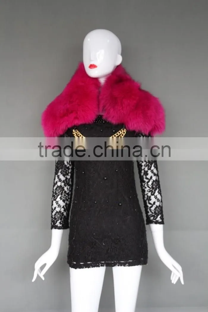 real fur trim / wholesale fox fur trim /detachable fox fur collar