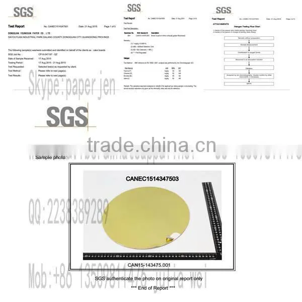 12mm Thickness round gold foil cake board for wholesale and retail trade