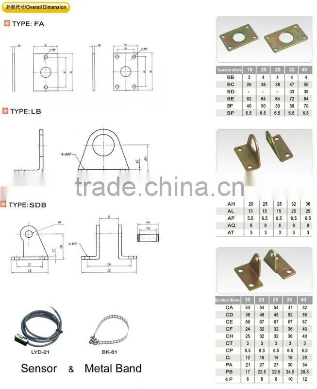 airtac cylinder pneumatic component Aluminum Mini Cylinder