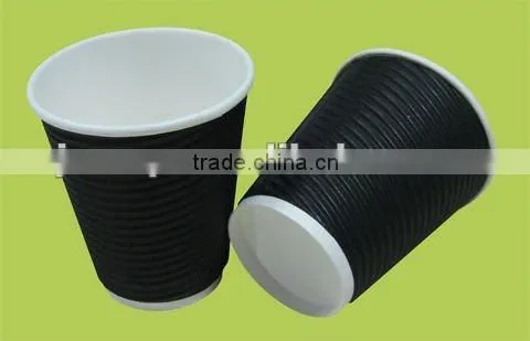 2014 new designed high quality printing ripple paper cups/ disposable triple coffee cup/ double wall hot drink cup
