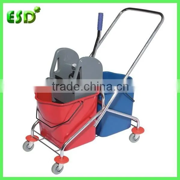 China Hotel Housekeeping Plastic Mop Bucket Trolley
