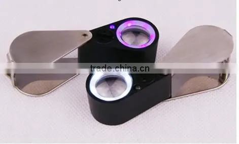 Two Colors of UV Light and White Light Jewelry Loupe with Magnification of 10X
