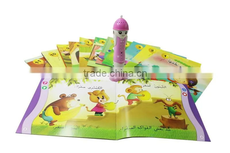 Plastic smart Arabic talking pen for kids preschool education with audio books