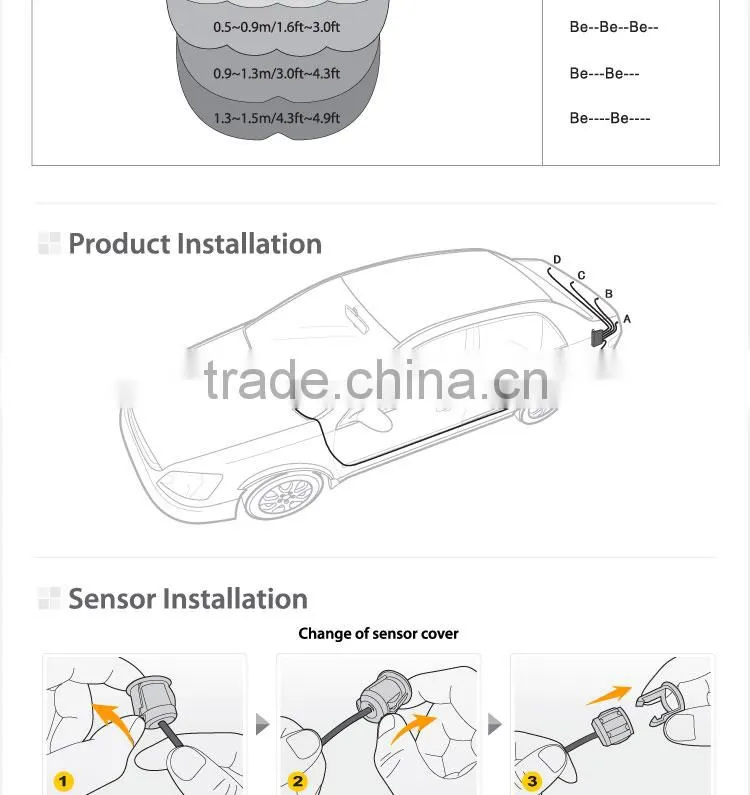 Steelmate PTS410M8 parking sensor, rear parking sensor, car parking sensor system