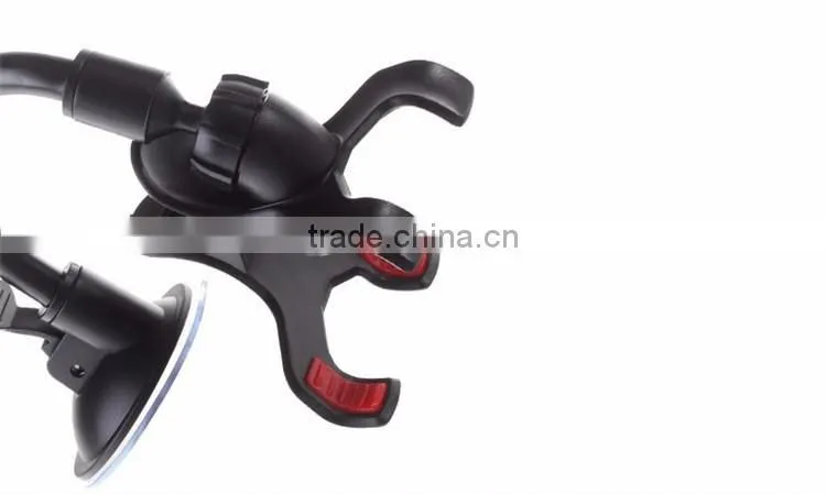 Hight Quality Car Mount Holder 360 Rotation Windshield Bracket for GPS Mobile Phone long double car holder Wholesale