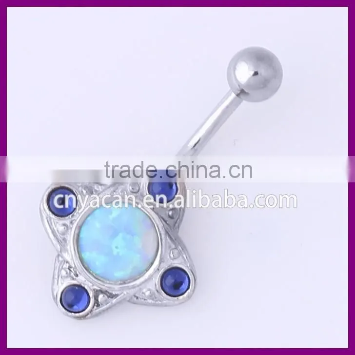 Piercing Nombril Opal 14G Navel Rings Dangle Belly Bars
