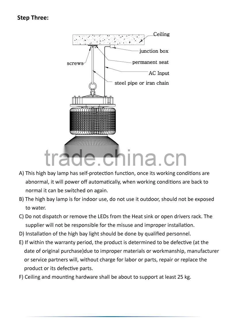 Industrial Lighting TUV CE ROHS Listed 120W LED High Bay Light