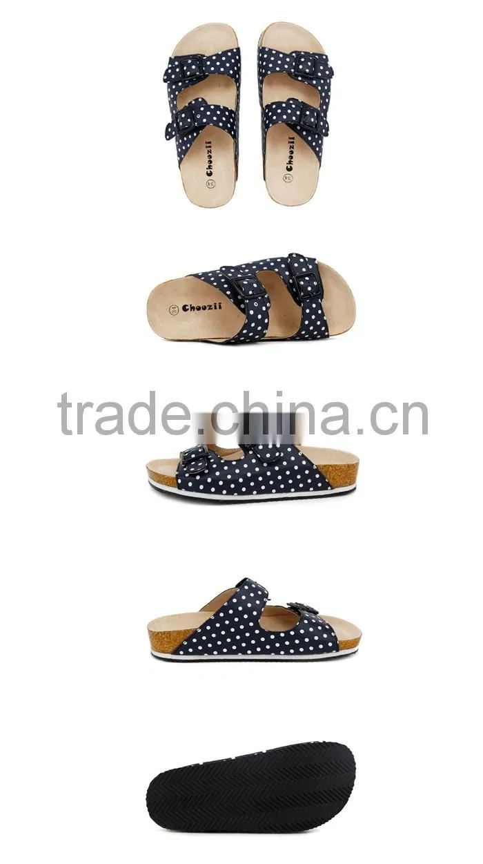 Unisex Summer New Design Women Beach Slippers Flat Simple Girls Footbed Cork Sandals