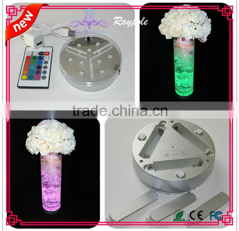 Hot selling RGB battery operated SMD led party light base/RGB vase light for event decoration