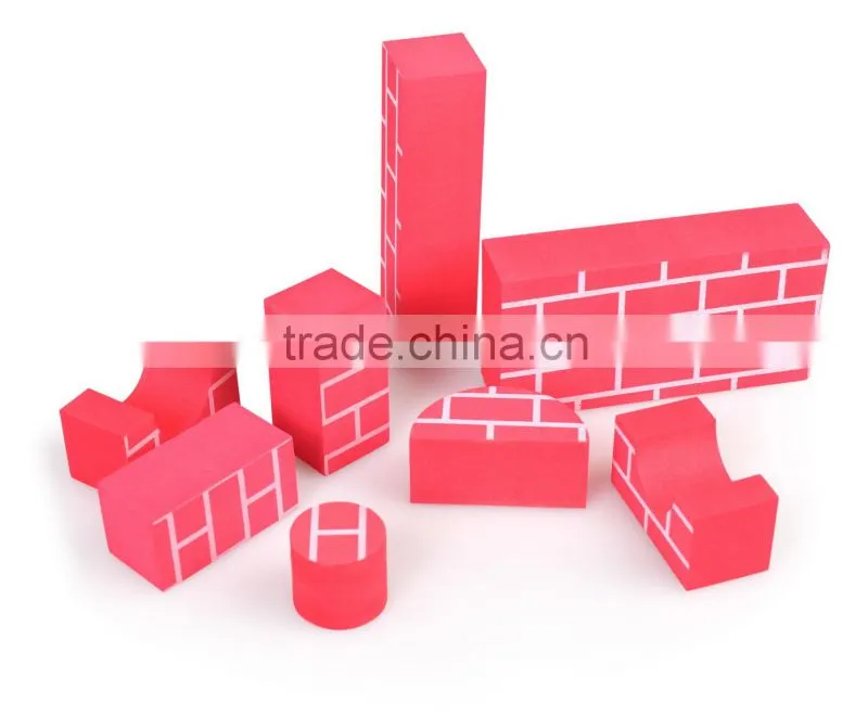 Melors red wall printed kids toy brick red color building block for kids creativity red color brick printing eva block