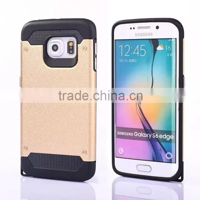 New listing PC+TPU case for Samsung S6 Edge hybrid mobile phone case, Slilm Armor Case for Samsung Galaxy S6 edge tpu+pc case