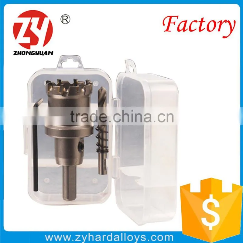 Stopped type YG9X tungsten carbide tipped t.c.t. hole saw for metal and stainless steel