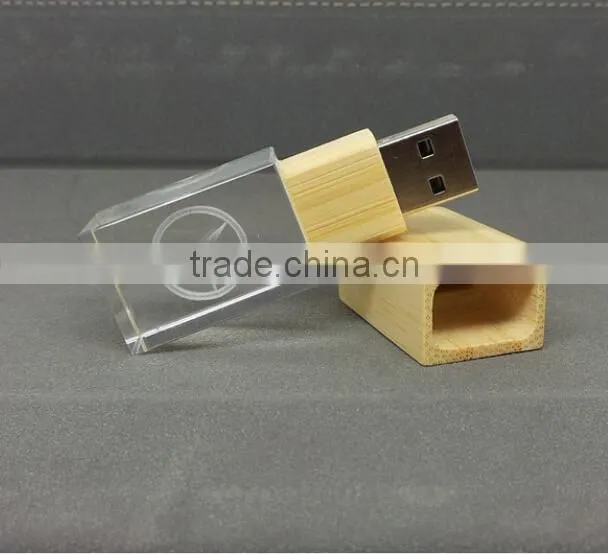 Wood crystal usb flash drive 1-64GB bulk 1gb customized usb