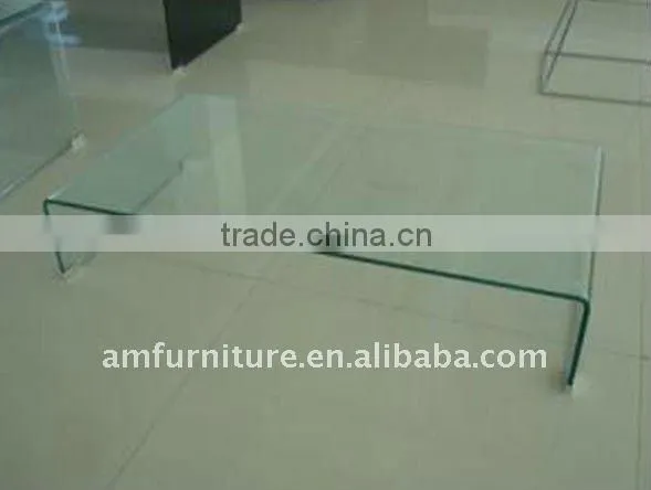 bend clear glass coffee table