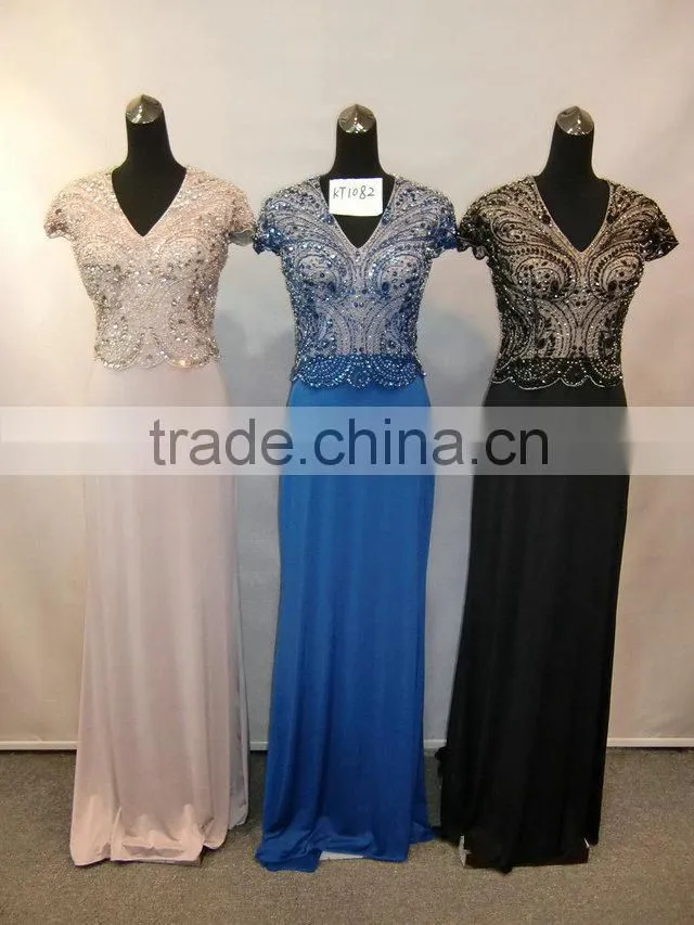 Elegant short sleeve V-neck fashion women dress new fashion dresses 2014