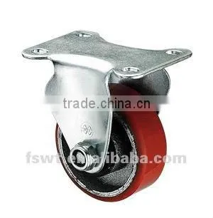 Iron Core Red Polyurethane not Rotatable Caster Wheel