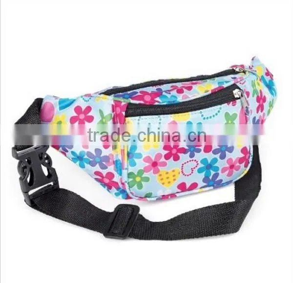 RETRO STYLE MULTI BLUETONE WEATHERPROOF FLOWER FLORAL HEART FESTIVAL BUM BAG