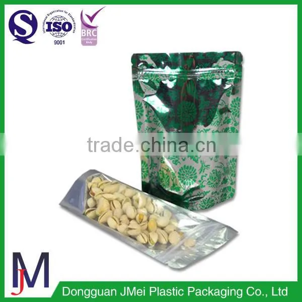 printed vacuum sealable freezer safe bag with zipper opening at top