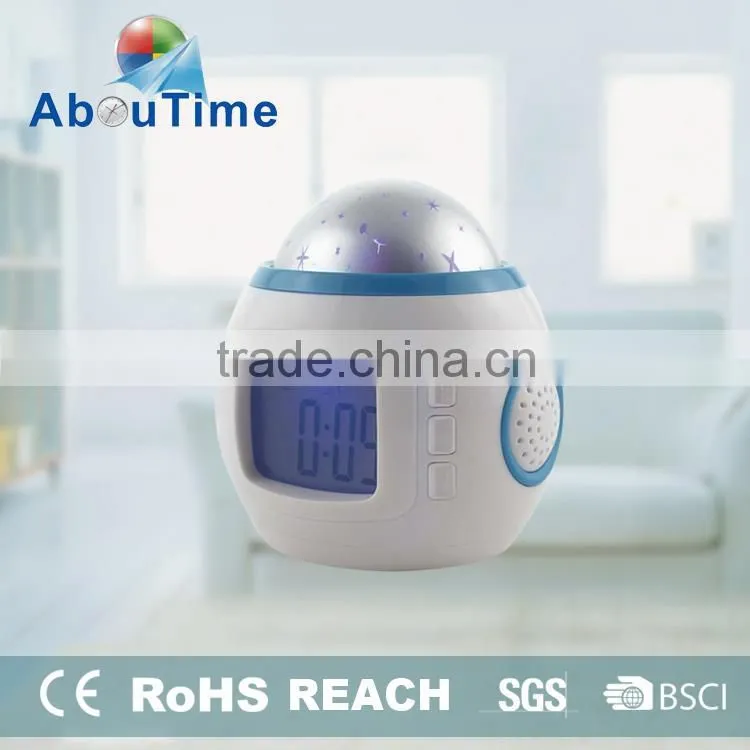 Small digital clock with projection on the ceiling