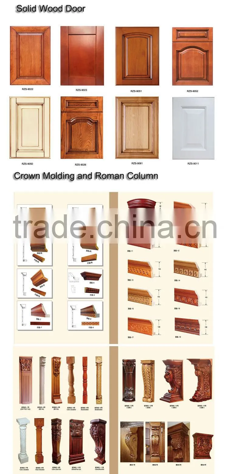 FREE 3D rendering prefab MDF kitchen cabinet with kitchen island