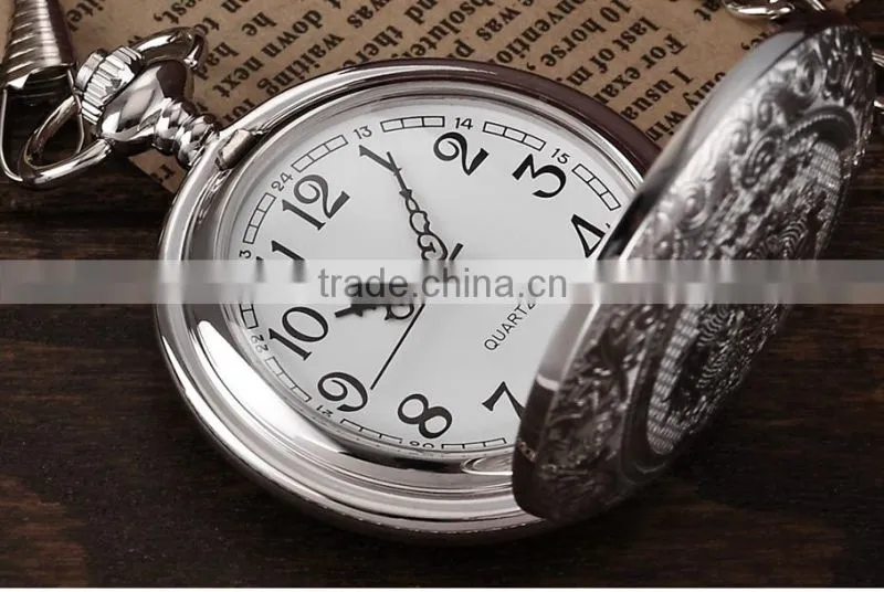 Cool Eden Pattern Necklace Pendant Chain Fob Quartz Pocket Watch