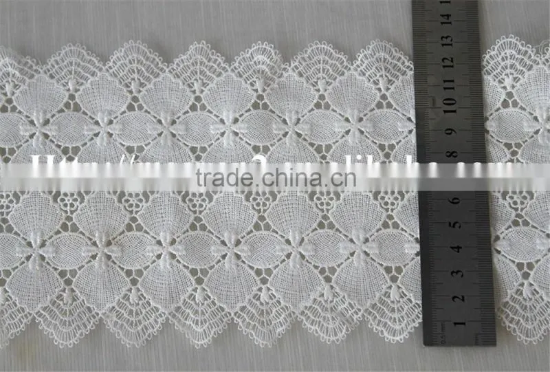 good looking 13cm white polyester embroidery french lace