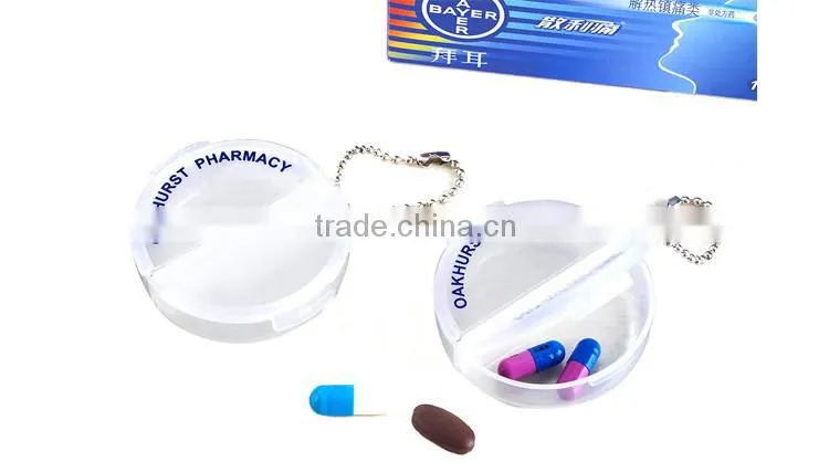 2016 promotion customized portable plastic storage round pill box