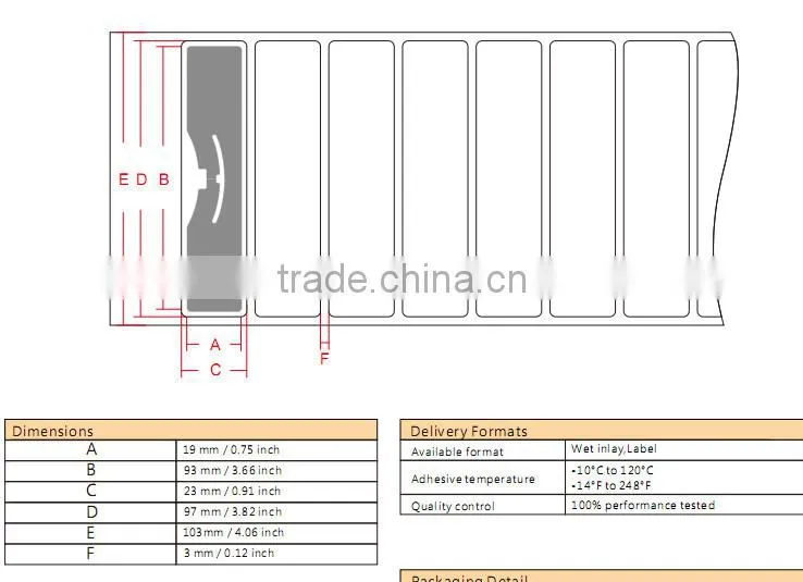 9654 Alien H3 Paper RFID Tag Blank White Printable UHF RFID Stickers ISO 18000-6C EPC GEN 2