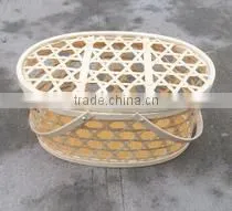 Cheap price oval brown colour handmade weaving bamboo basket