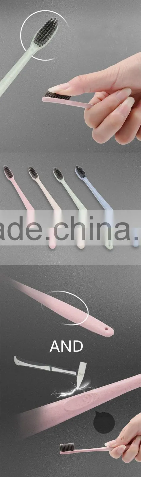 wheat straw style Double Ultra wholesale Soft Toothbrush Oral Clean Care