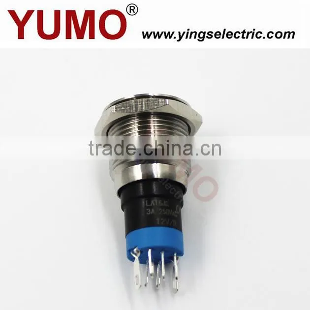 YUMO LA16JSF IP67 S LED illuminated indicator switch metal lamp,push button