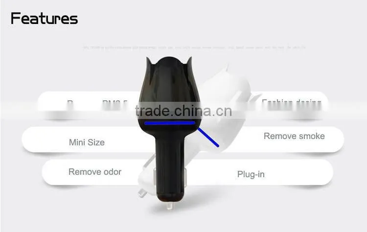 2016 hot sale car cigarette smoke removing air purifier for car