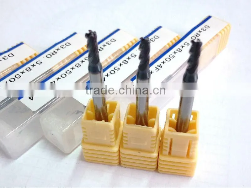 4F solid carbide corner radius end mill cutter dia3