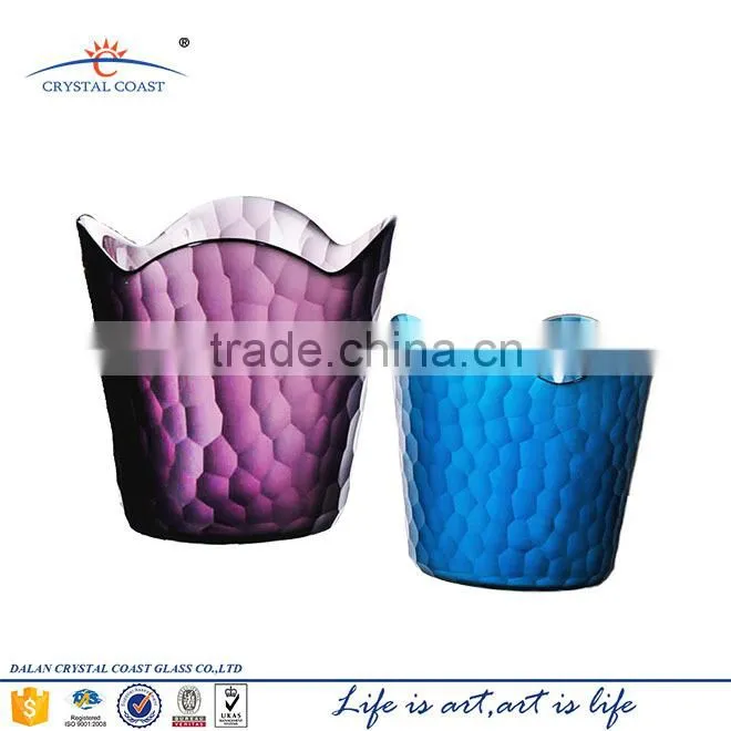 cylinder clolored mosaic glass jar candle; wax glass jar for candle