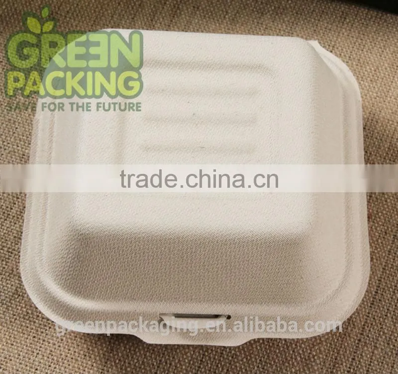 Compostable wheat straw biodegradable lunch boxes brown color