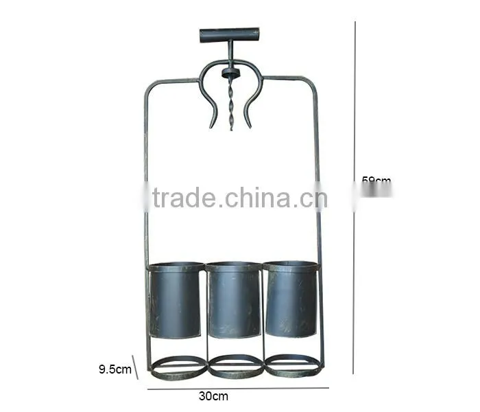 2015 hot selling Wall mount wine rack holds 3 bottles