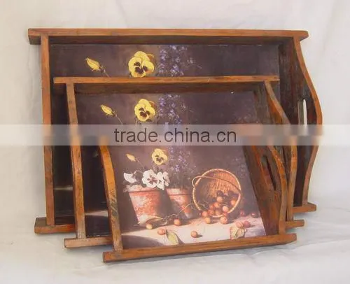 Distressed Wooden storage crate with metal handle