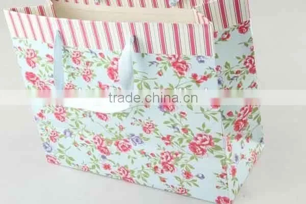 Flower Design Foldable Gift Bag With Bowknot/ Shopping Bag