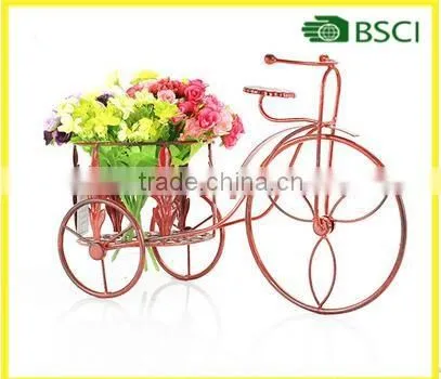 2017Garden Home Decor Iron Bike Plant Holder Bicycle Flower Pot Holder