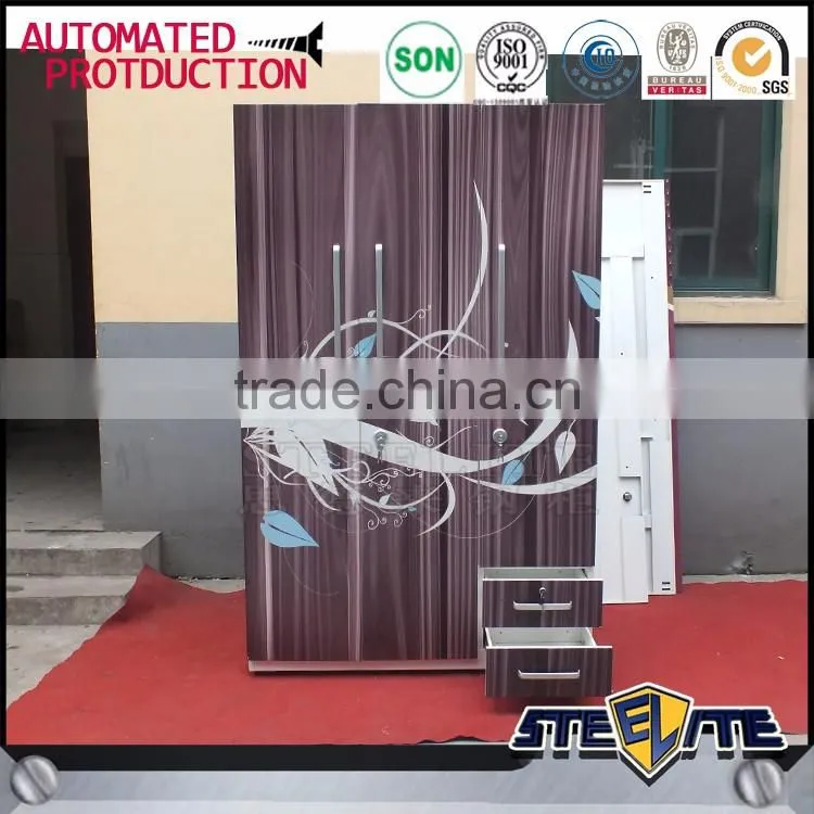 Hot sale Indian almirah steel home use wardrobe household clothes closet