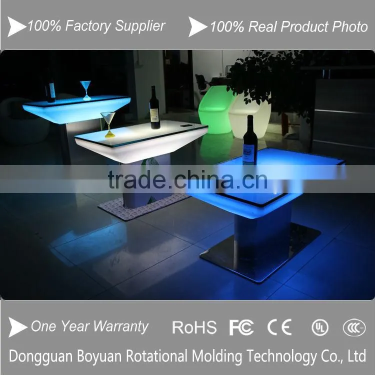 Outdoor rechargeable LED glow furniture with aluminum base