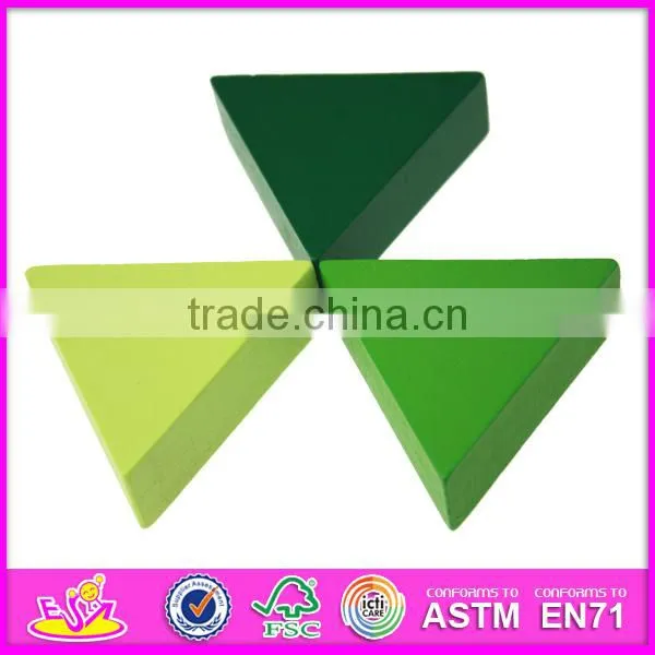 2017 Best design classic brain teaser wooden triangle puzzle for kids education W14A167
